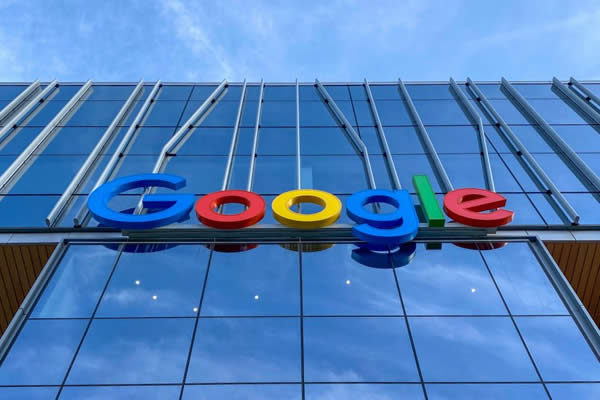 Google Logo on their Company's Headquarter.
