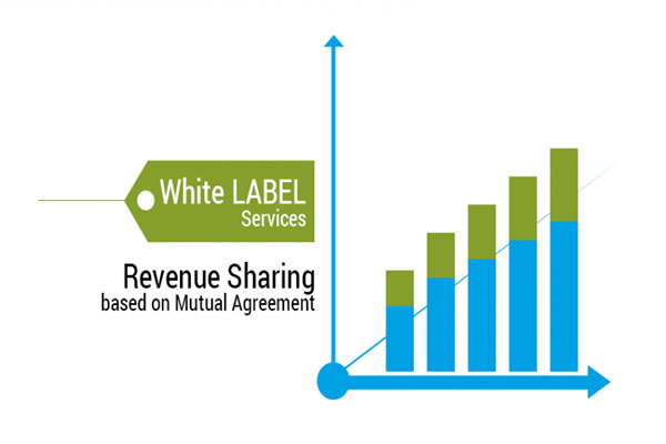 A graph that goes over white label services vs rev sharing
