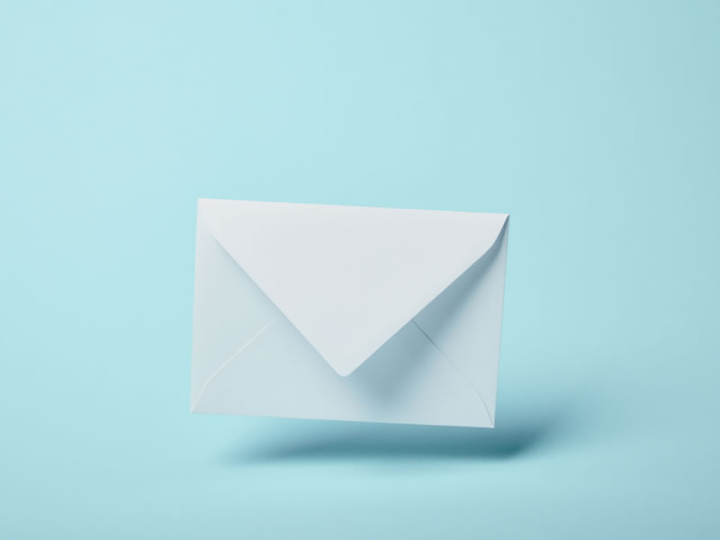 A single opened envelope