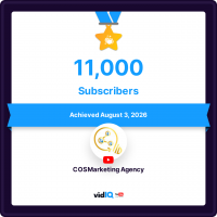 COSMarketing Agency reaches 11,000 YouTube Subscriptions